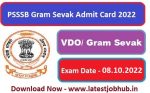 Psssb Gram Sevak Admit Card Vdo Exam Date