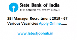 SBI Manager Recruitment 2019