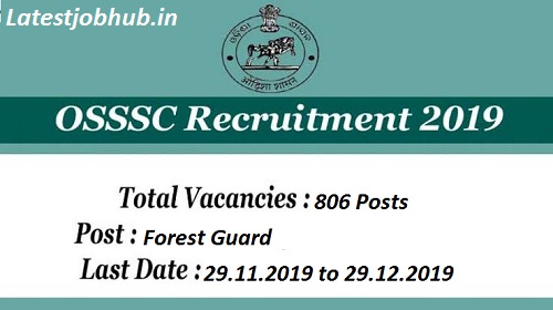 Osssc Forest Guard Recruitment 2021 Odisha Ssc 806 Posts Latest Job Hub