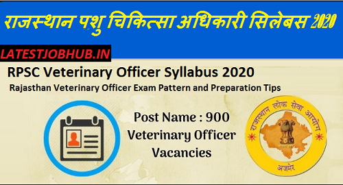 RPSC Veterinary Officer Syllabus 2021