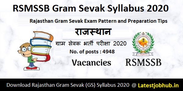 Rajasthan Gram Se2vak Syllabus 2021