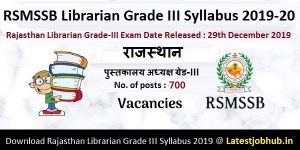 RSMSSB Librarian Grade-III Syllabus 2020