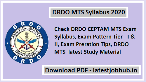 DRDO MTS Syllabus 2022