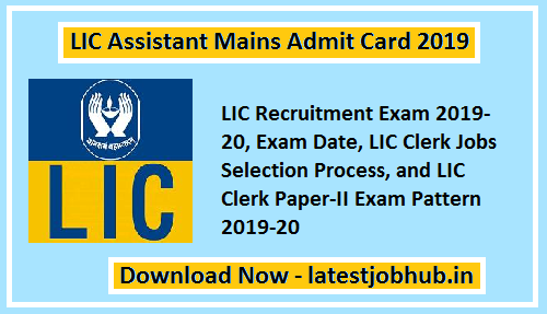 LIC Assistant Mains Admit Card 2019