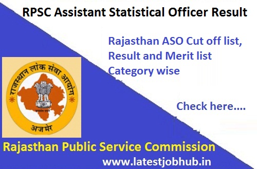 RPSC Assistant Statistical Officer Cut off, RPSC ASO Result 