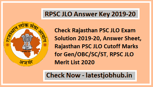 RPSC JLO Answer Key 2019-20