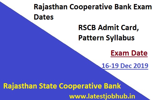 Rajasthan Cooperative Bank Admit Card 2019
