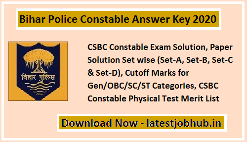 CSBC Constable Answer Key 2021
