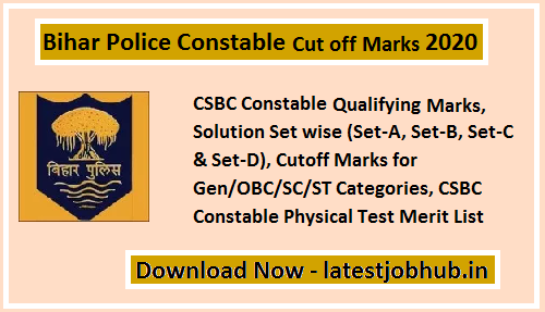 Bihar Police Constable Cut off Marks 2021