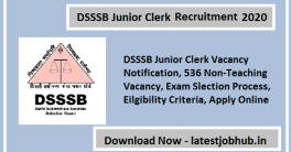 DSSSB Junior Clerk Recruitment 2020
