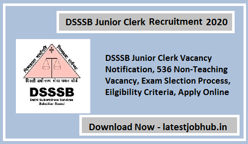 DSSSB Junior Clerk Recruitment 2020