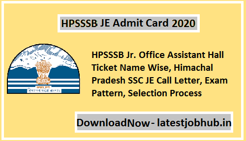HPSSC JE Admit Card 2020