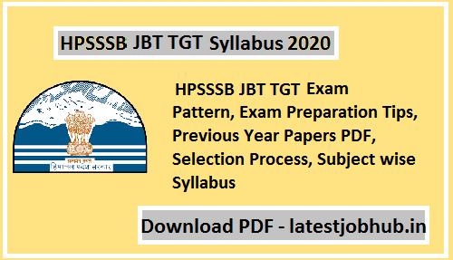HPSSSB JBT TGT Syllabus 2020