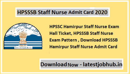 HPSSSB Staff Nurse Admit Card 2020