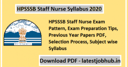 HPSSSB Staff Nurse Syllabus 2020