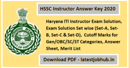 Haryana Instructor Answer key 2021