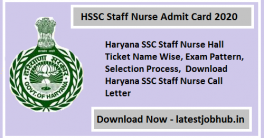 HSSC Staff Nurse Admit Card 2021