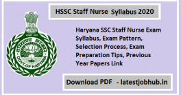 HSSC Staff Nurse Syllabus 2021