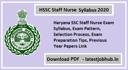 HSSC Staff Nurse Syllabus 2021