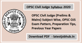 OPSC Civil Judge Syllabus 2020