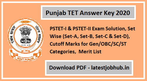 Punjab TET Answer Key 2020