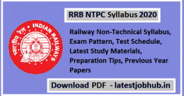 RRB Non-Technical Exam Syllabus