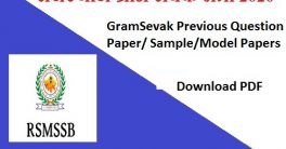 RSMSSB Gram Sevak previous year Paper