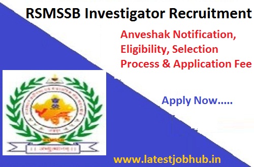 RSMSSB Investigator Recruitment 2020