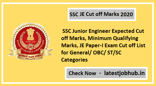 SSC JE Cut off Marks 2021