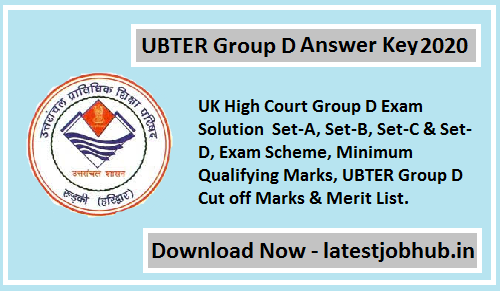 UBTER Group D Answer Key 2021