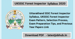 UKSSSC Forest Inspector Syllabus 2020