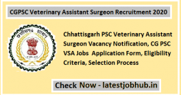 CGPSC Veterinary Assistant Surgeon Recruitment 2020