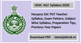 HSSC PGT Syllabus 2020