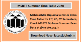 MSBTE Winter Time Table 2022