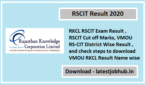 RKCL RSCIT Result