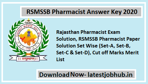 RSMSSB Pharmacist Answer Key 2020