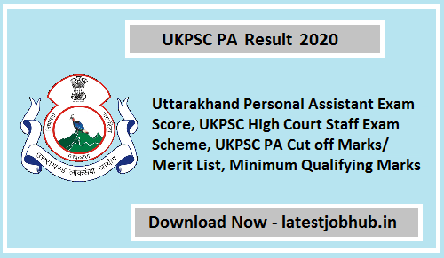 UKPSC Personal Assistant Result 2021