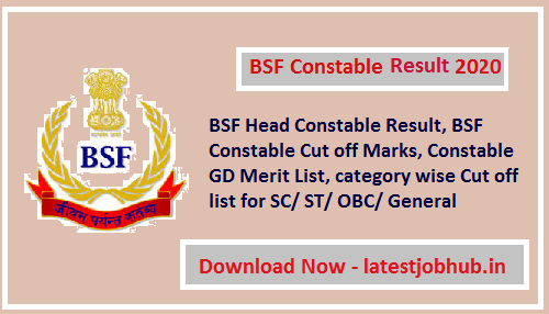 BSF Constable Result 2020