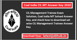 Coal India CIL MT Answer Key 2020