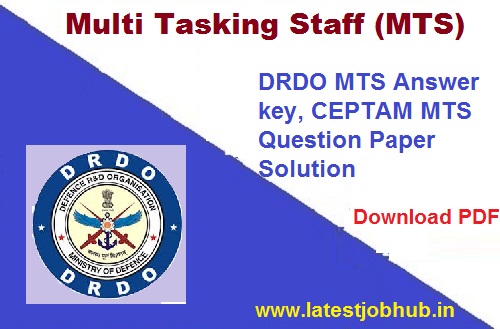 DRDO CEPTAM MTS Tier-I Answer key 2022