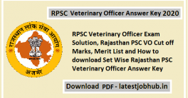 RPSC Veterinary Officer Answer Key 2020