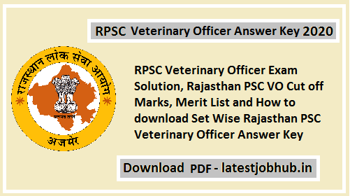 RPSC Veterinary Officer Answer Key 2020