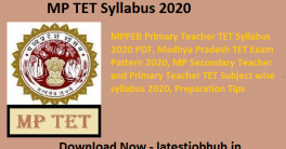MP Primary TET Syllabus & Exam Pattern