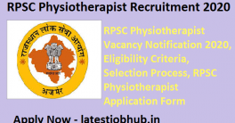 RPSC physiotherapist Recruitment 2020