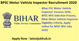 BPSC Motor Vehicle Inspector Recruitment 2021