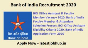 Bank of India Recruitment 2020