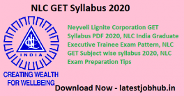 NLC GET Syllabus 2020