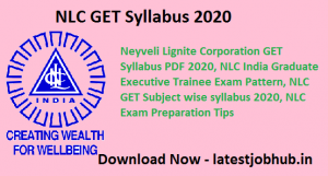 NLC GET Syllabus 2020