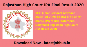 Rajasthan High Court JPA Final Result 2020