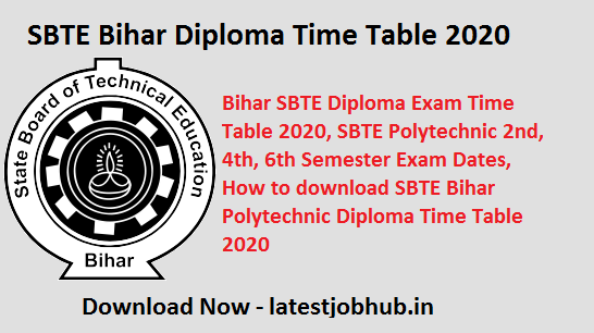 SBTE Bihar Diploma Time Table 2022